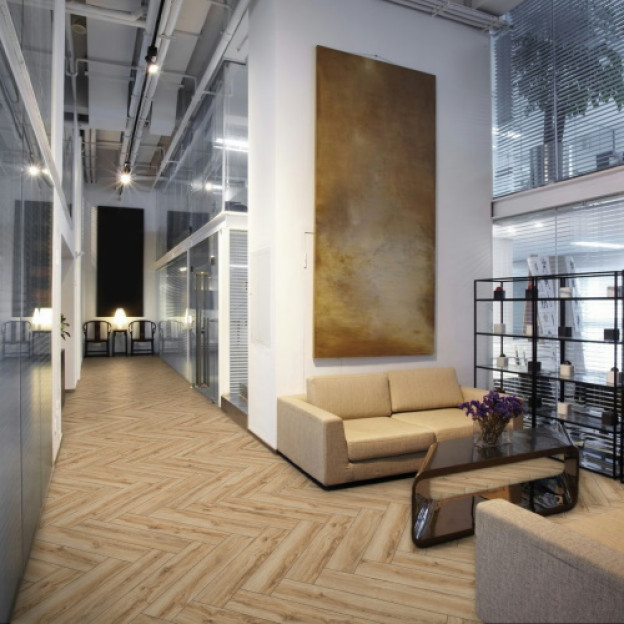 Вінілова підлога SPC Falquon The Floor Herringbone Дуб Vail | P1003 Вінілова підлога SPC Falquon The Floor Herringbone Дуб Vail | P1003