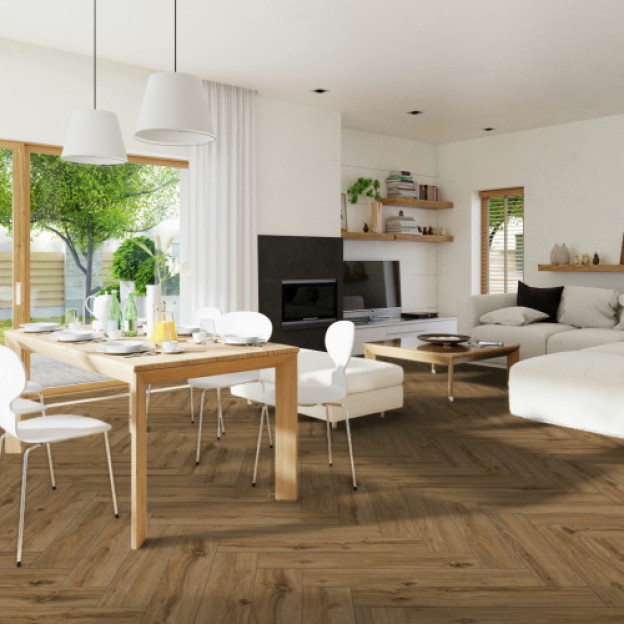 Вінілова підлога SPC Falquon The Floor Herringbone Дуб Jackson | P1006