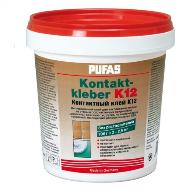 Клей водний Pufas K12 для коркових підлог (0,7 кг) | 7311092 (250-300 гр/м2)