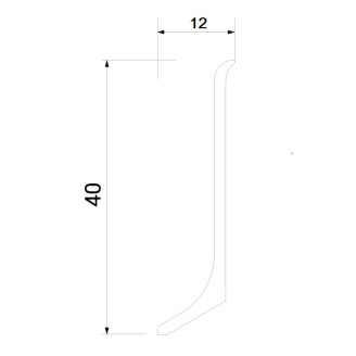 Плінтус Kluchuk ALU-N4012 алюмінієвий плоский (40мм)