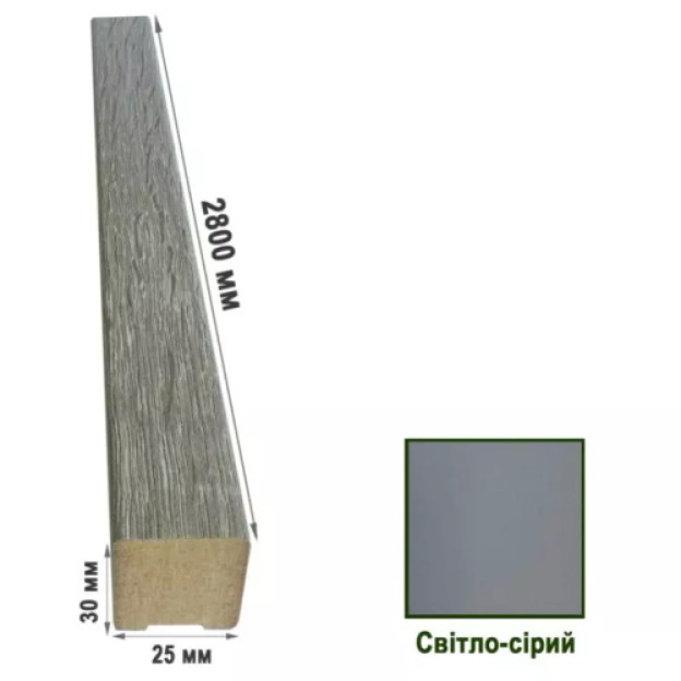 Декоративна рейка на стіну Super Profil Світло-сірий | РД2529-36