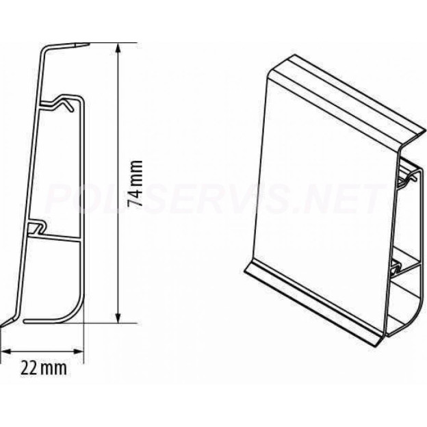 Плінтус Hi Line Prestige Cezar Дуб Newada Матовий | W-PC-HLP-M126-250