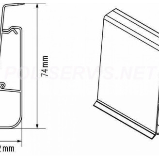 Плінтус Hi Line Prestige Cezar Aluminium Матовий | W-PC-HLP-M201-250