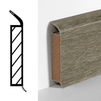 Плинтус Döllken-Weimar PVC MDF EP60 дуб копченый светло-серый | 5107299 W486