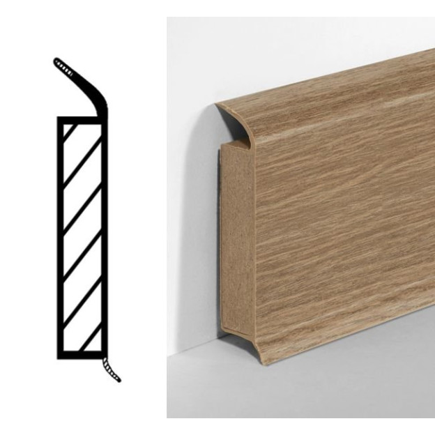 Плінтус Döllken-Weimar PVC MDF EP60 Західний Дуб | 5107361 W573