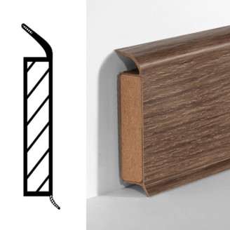 Плинтус Döllken-Weimar PVC MDF EP60 Дуб Лето Темный | 5109727 W673