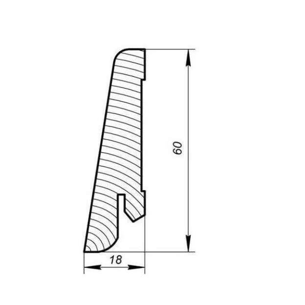Плинтус Kluchuk Евро KLE60-12 Дуб Белый (60мм)